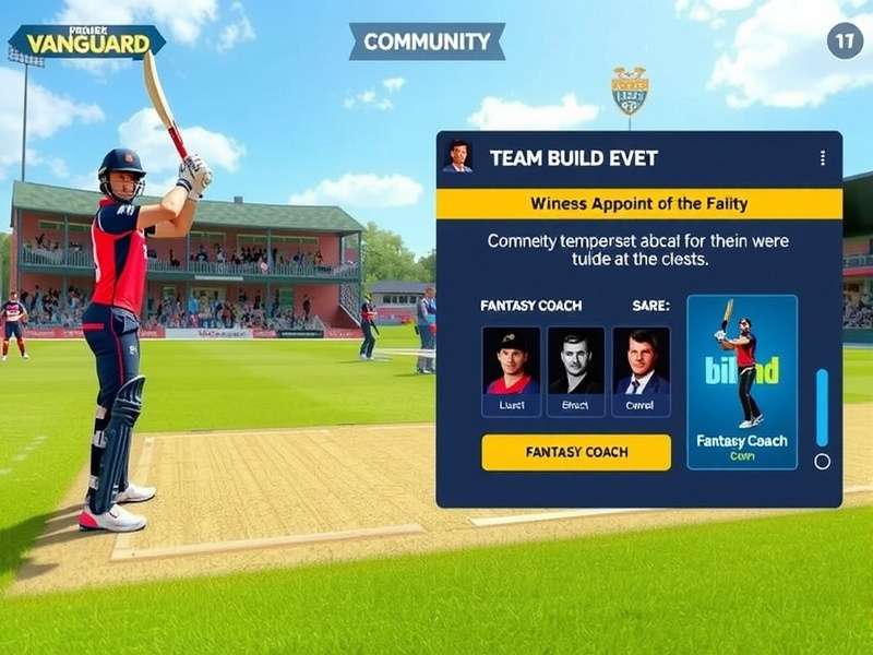 Premier Cricket Vanguard Team Building Interface